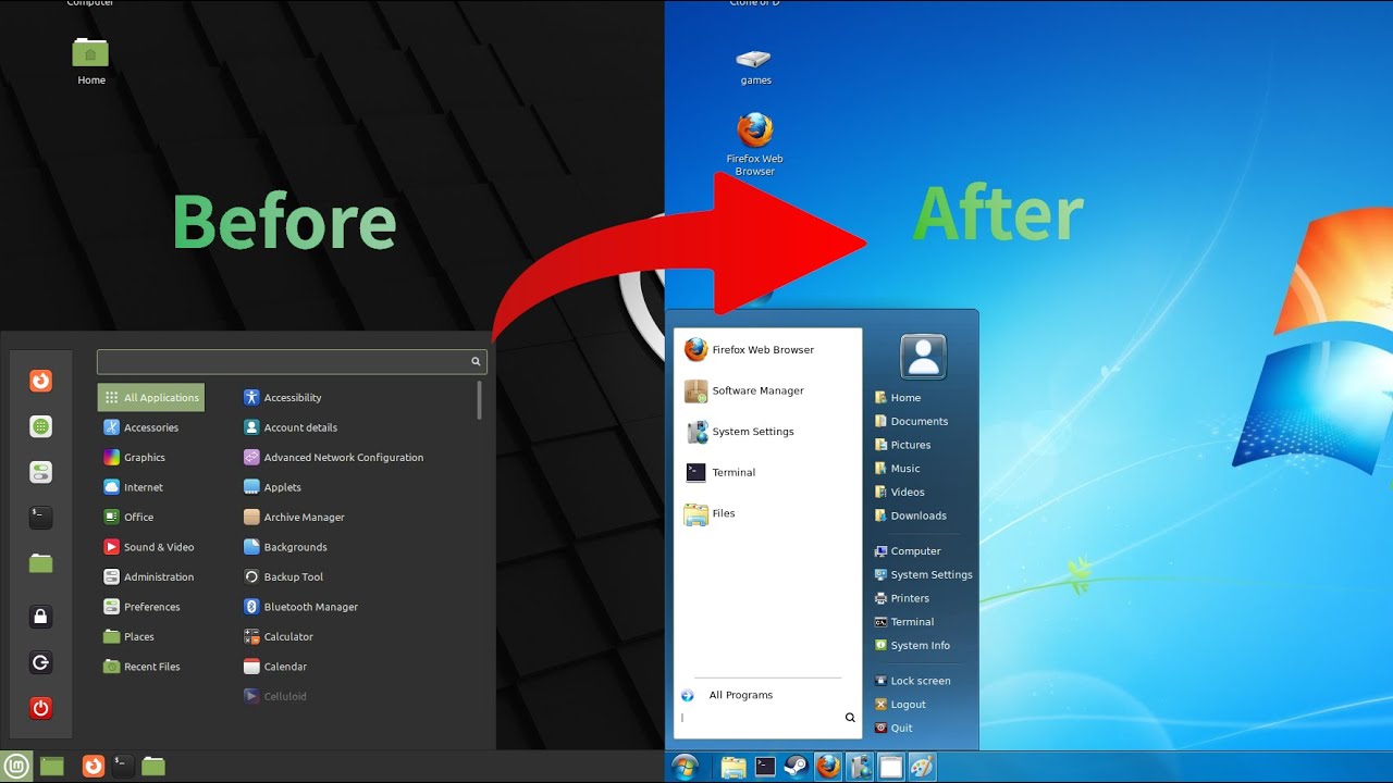 How To Make Linux Mint Cinnamon Look Like Windows 7 UPDATED Tutorial W How to make linux mint cinnamon look like windows 7 updated tutorial w