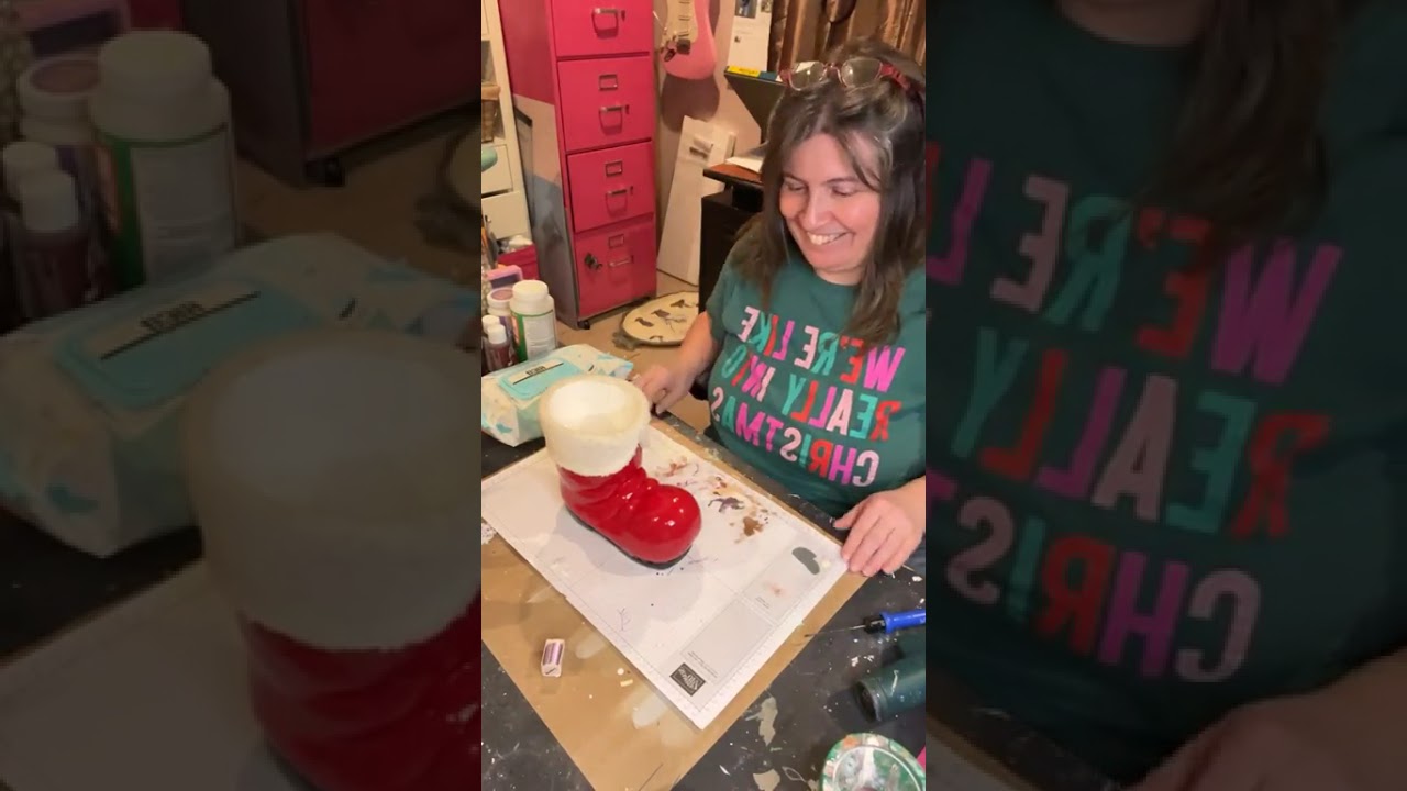 Thrifted Christmas DIY Boot Decor | Easy Holiday Floral Arrangement (Live Crafting)