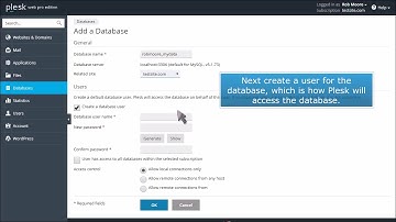 How to create a database in Plesk