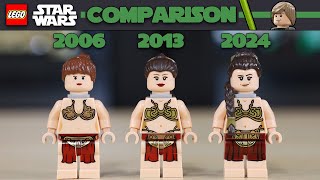 Comparing Lego Star Wars Slave Leia Minifigures 2006 Vs. 2013 Vs. 2024