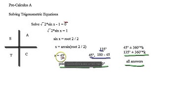 Pre-Calculus A - Solving Trig Equations