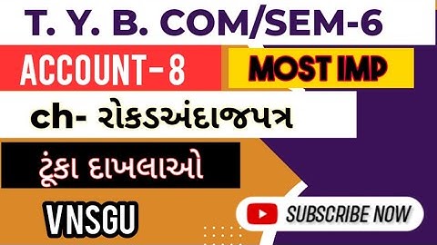 || રોકડ અંદાજ પત્ર|| ટૂંકા દાખલા +સમજૂતી ||vnsgu