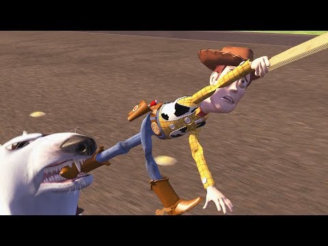 Toy Story (1995)  -  Scud vs Woody, Buzz Chase Scene