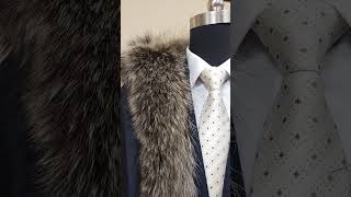 Мужская удлинённая куртка на натуральном меху и верблюжьей шерсти Nowallmen ЗИМА 2022-2023 оптом 355