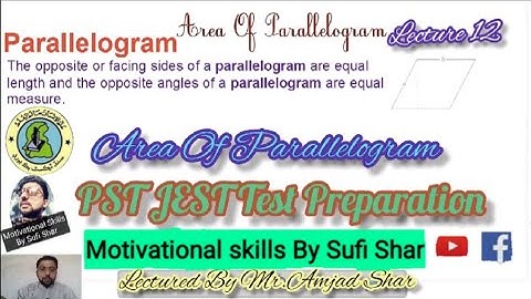 Area of Parallelogram | Lec 12 | Parallelogram | Geometry | PST JEST Test Preparation
