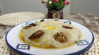 عصيدة بيضاء تونسية (عصيدة عربي بالفرينة) سهلة و بمقادير مضبوطة ❤️😋 Assida Bidha    #assida_farine