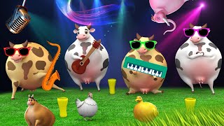 Cow Dance with Farm Animals - Funny Fat Animals Dance Compilation | Animal Cartoon Comedy Video