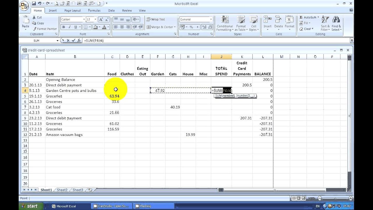 Spreadsheet to Monitor Credit Card Spending - YouTube