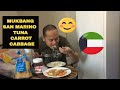 Mukbang san marino tuna with carrot and cabbage  slice bread  nutella  eating while talking