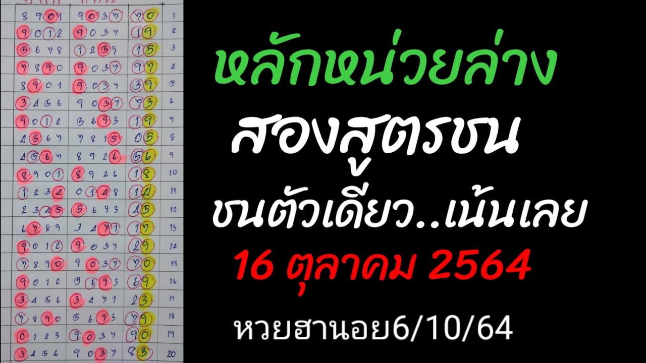 หน่วยล่างชนตัวเดียว เน้นเลย16ต.ค.2564