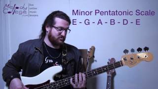 How to Create Awesome Bass lines - Minor Pentatonic Scale - Free Bass Lesson chords