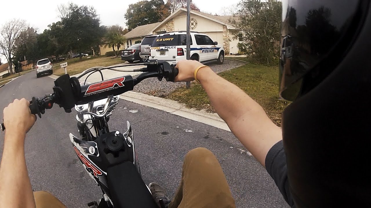 Pit Bike Adventures Wheelie In Front Of Cop! YouTube