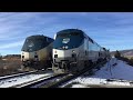 Eastbound California Zephyr & 37th Winter Park Express of 2026 make their stops at Fraser, CO (WIP)