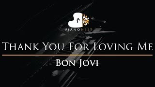 Video thumbnail of "Bon Jovi - Thank You For Loving Me - Piano Karaoke Instrumental Cover with Lyrics"