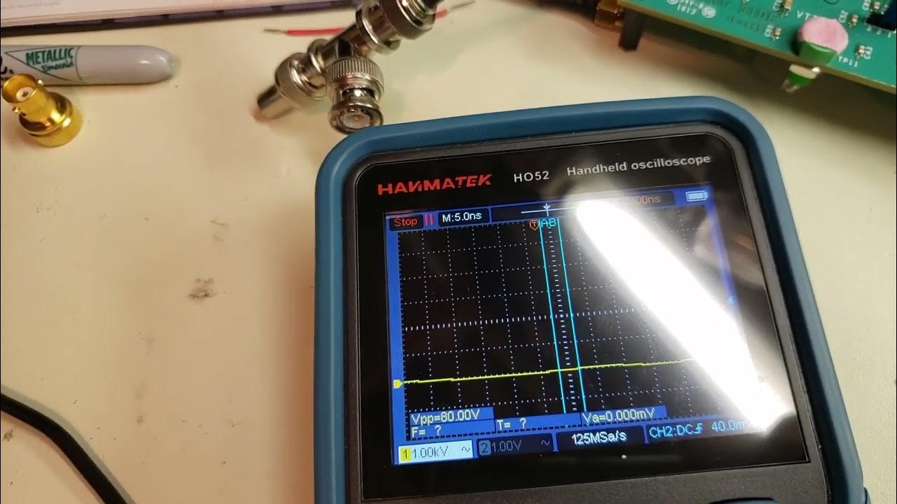 handheld oscilloscopes bandwidth tested. hanmatek ho52 and "tablet