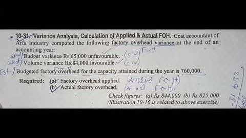 Cost accounting lecture 25(FOH)Variance Analysis_Applied,Actual&Estimted FOH Computed-(Ex.31,32&33)