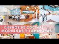 6 Diseños de COCINAS MODERNAS y LUMINOSAS con toques en madera 🏡🍽️ Déjate sorprender 👩🏼‍🍳 Decogarden