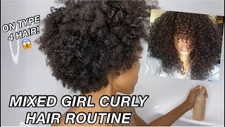 Mixed Girl Hair Routine On Type 4 Hair | Will It Moisturize & Define My Dry Hair?