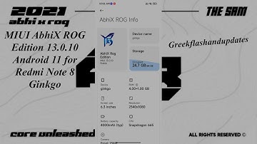 MIUI AbhiX ROG Edition 13.0.10 Android 11 for Redmi Note 8 Ginkgo