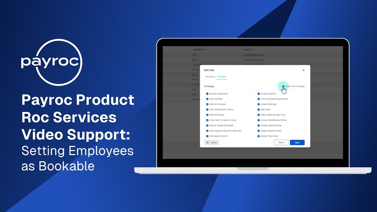 Roc Services Video Support - Scheduling - Setting Employees as Bookable (1/3)
