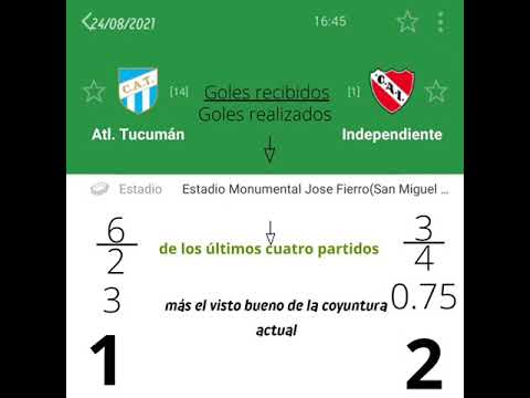 PRONÓSTICO ATLÉTICO TUCUMÁN vs INDEPENDIENTE LIGA DE ARGENTINA PRONÓSTICOS DEPORTIVOS HOY