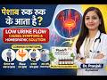 पेशाब रुक रुक के आता है? | Low Urine Flow Causes, Symptoms & Homeopathic Solution