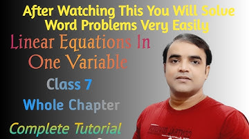Linear Equations In One Variable Class 7 | रैखिक समीकरण एक चर में | Root Of Linear Equations