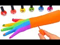 Learn Numbers, Counting &amp; Colors | Making rainbow hand with kinetic sand | Learning video for kids
