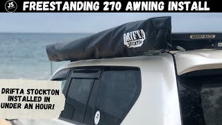 Quickest and Easiest Wing Awning Install! Drifta Stockton 270 Degree Freestanding Awning!