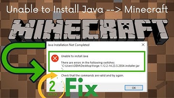 Minecraft Unable to install Java | unable to install java there are errors in the following switches