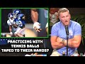Pat McAfee Reacts To Giants DB's Practicing With Tennis Balls Taped To Their Hands
