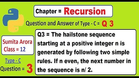 The hailstone sequence starting at a positive integer n is generated by following two simple rules.