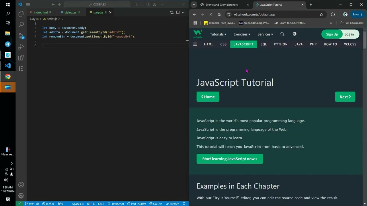 Day 18 Master JavaScript Events  Add Click Listeners & Change Backgrounds Dynamically