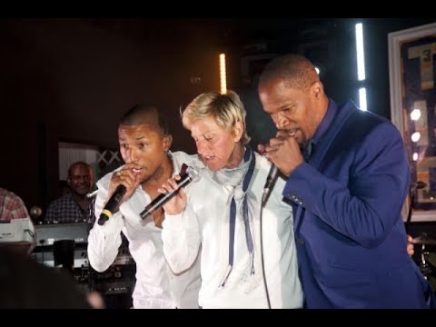 Ellen Degeneres Dancing With Jamie Foxx Katie Holmes Pharrell Williams At 4th Annual Apollo 13 Youtube