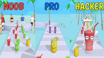 NOOB vs PRO vs HACKER in Juice Run Gameplay Max Level Android iOS Game Part 2