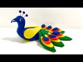  clay time  how to make a peacock with open feathers  model craft tutorial easy diy