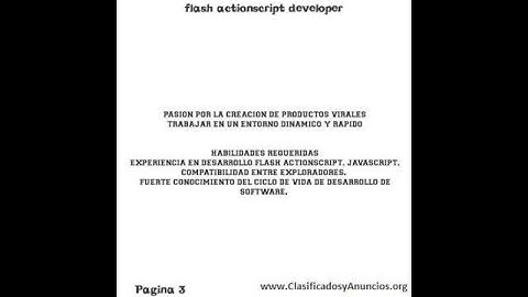 flash actionscript developer Fecha: 15 de julio de 2011