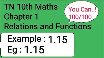 TN 10th Maths Chapter 1 Relations and Functions Example 1.15