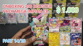 LUMAYAN HIT NYA !!?? PART 14 UNBOXING 200 BOOSTER PACK MEGA IMPIAN EX
