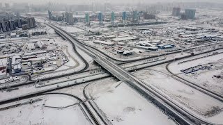 Развязка на Северном шоссе, Красноярск, январь 2024, утро