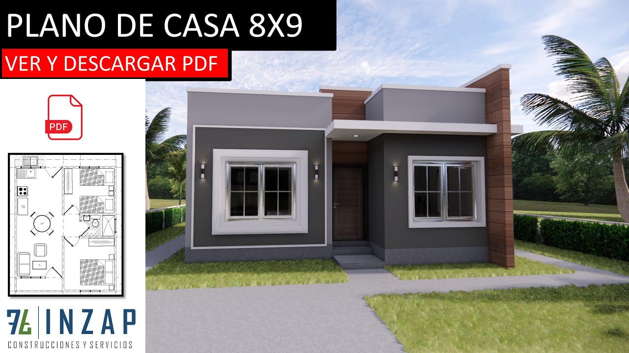 CASA DE 8X9 metros - 2 Habitaciones, Ver y descargar plano de casa ...