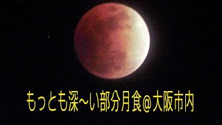 【ノーカット】たいへん深～い部分月食＠大阪市内