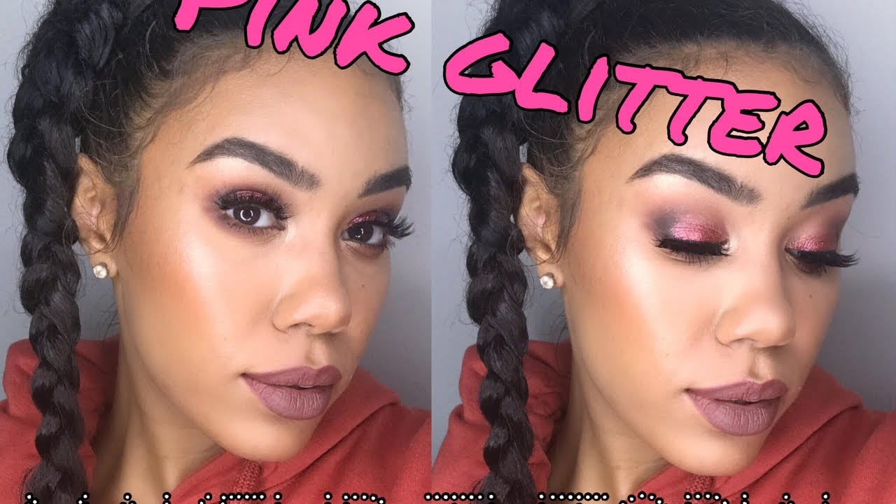 Pink Glitter Full Face Makeup Tutorial YouTube