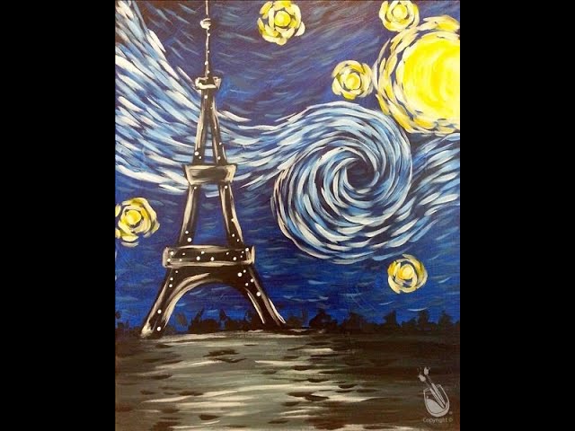 Van Gogh Eiffel Tower Step By Step - YouTube