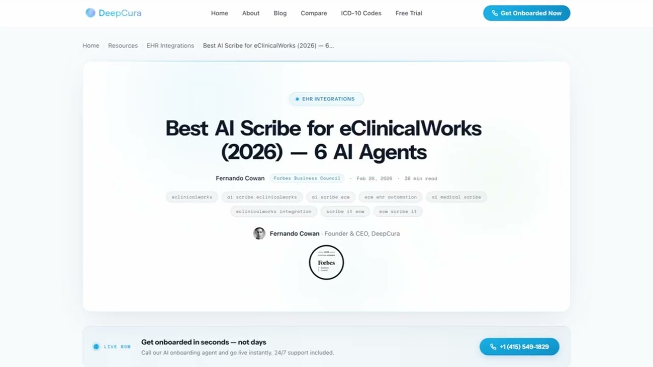 DeepCura eClinicalWorks Integration Demo — AI Scribe It Engine + clinical Synopsis