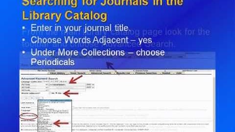 Library 411 - Searching for Journals in the new Catalog
