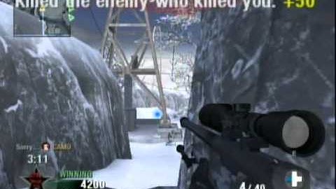 Call of Duty Black Ops Wii Online Gameplay Array L96A1 Variable Zoom
