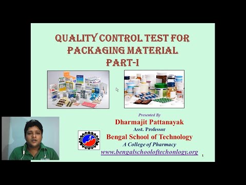 QUALITY CONTROL OF PACKAGING MATERIAL PART- I BY DHARMAJIT