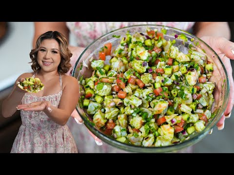 Shrimp ceviche verde in serrano-lime sauce, from the video