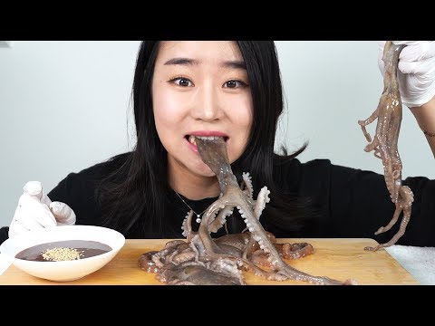 혐오주의!) 산낙지 통채로 먹방!!!!!! mukbang